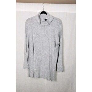 EILEEN FISHER‎ Tunic Top PM Stretch Turtleneck Long Sleeve Slub Gray USA Work